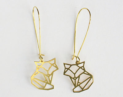 A Tea Leaf Jewelry - Fox Geometric Earrings | Brass
