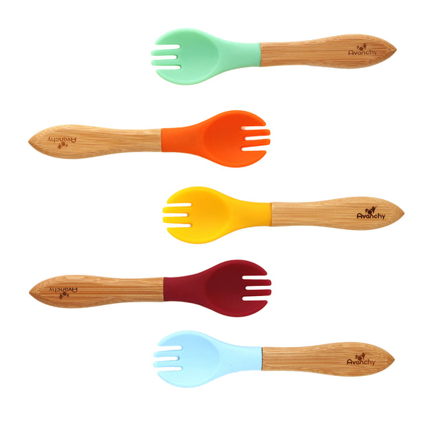 Avanchy  - Avanchy Bamboo and Silicone Infant Training Forks