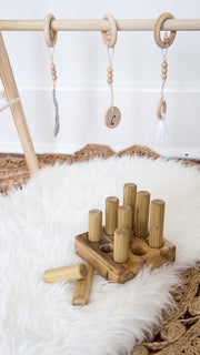Wooden Peg Puzzle by Clover and Birch