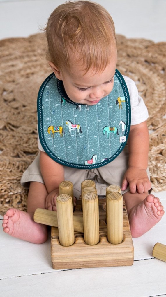 Wooden Peg Puzzle by Clover and Birch