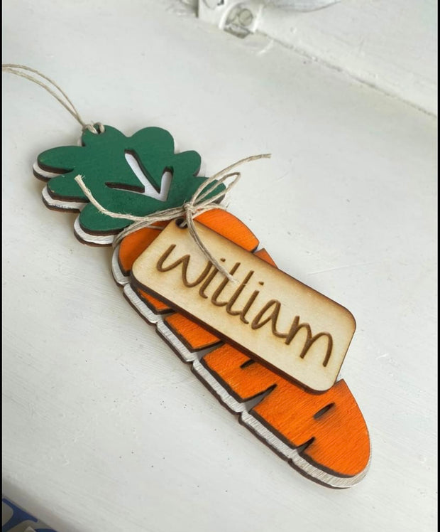 Carrot Basket Tag-Personalized