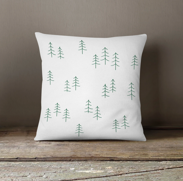 Green Stick Trees- Christmas Pillow Cover