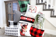 Red and Black Plaid-Pillow Cover
